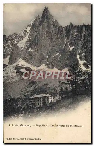 Cartes postales Chamonix Aiguille Du Dru Et Hotel Du Montanvert