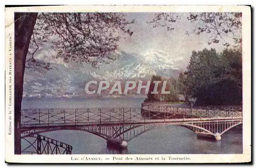 Cartes postales Lac D'Annecy Pont des amours et la Tournette