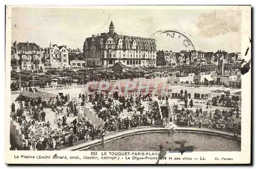 Cartes postales Le Touquet Paris Plage La piscine La digue promenade et ses villas