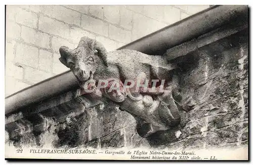 Ansichtskarte AK Villefranche Sur Saone Gargouille De I&#39Eglise Notre Dame des Marais