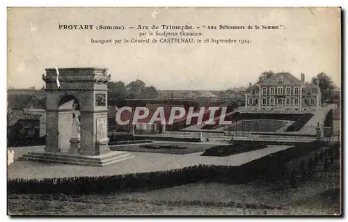 Cartes postales Proyart Arc De Triomphe Aux Defenseurs De La Somme