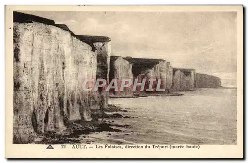 Cartes postales Ault Les Falaises direction du Treport Maree haute