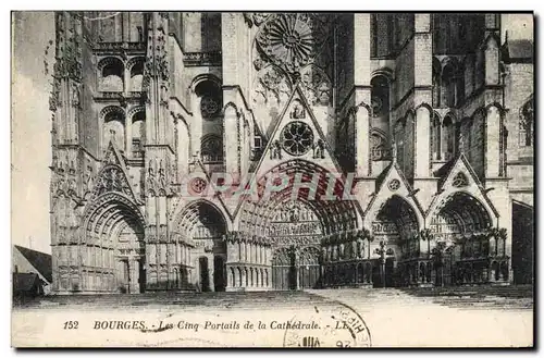 Cartes postales Bourges Les Cinq Portails De La Cathedrale