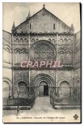Cartes postales Cognac Facade De I'Eglise St Leger