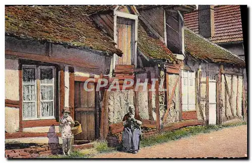 Cartes postales moderne Ferme normande Folklore Femme Enfant