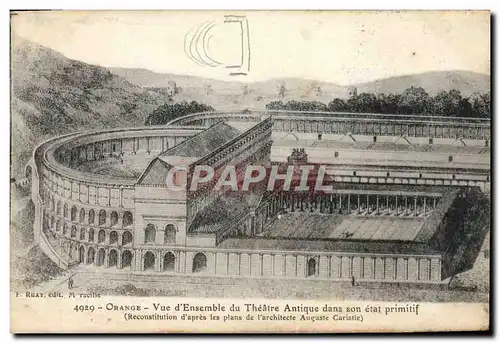 Ansichtskarte AK Orange Vue D&#39Ensemble Du Theatre Antique Dans Son Etat primitif