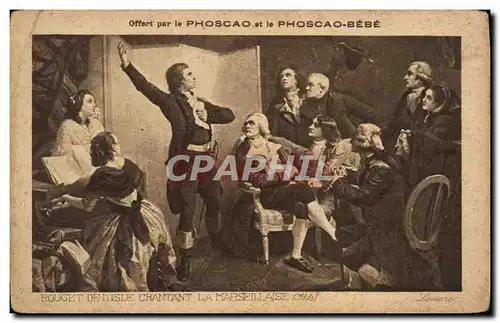 Cartes postales Rouget De Lisle Chantant La Marseillaise