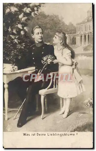 Cartes postales Was Ist Deine Lieblingsblume Enfant Officier Militaria