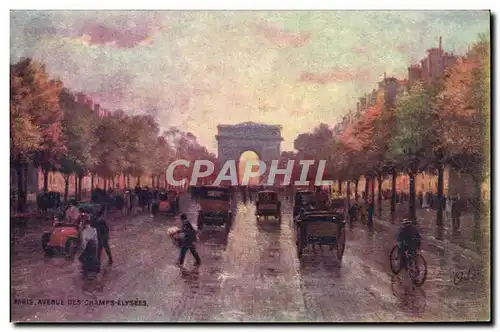 Cartes postales Paris Avenue Des Champs Elysees Arc de Triomphe