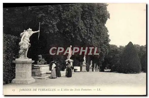 Ansichtskarte AK Jardins De Versailles L&#39allee Des Trois Fontaines