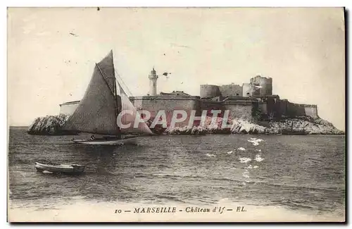 Cartes postales Marseille Chateau d&#39If Bateau