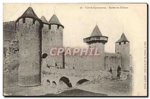 Ansichtskarte AK Cite de Carcassonne Entree du Chateau