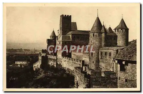 Ansichtskarte AK Carcassonne La Cite Le Chateau Comtal