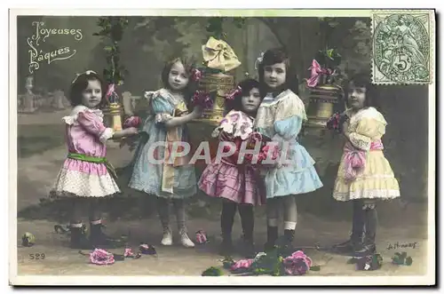 Cartes postales Fantaisie Enfants Joyeuses Paques Cloches