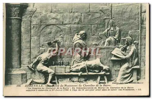 Cartes postales Abbeville Bas Relief du Monument du Chevalier de la Barre