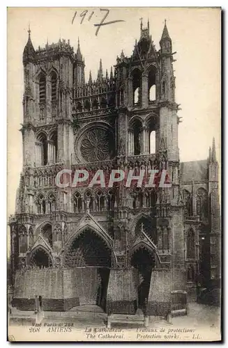 Cartes postales Amiens La Cathedrale Travaux de protection Militaria