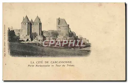 Cartes postales La Cite de Carcassonne Porte Narbonnaise Tour du tresau