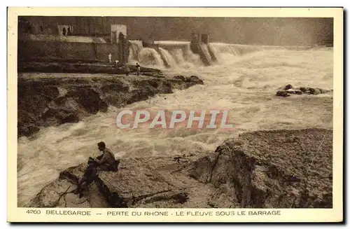 Cartes postales Bellegarde Perte du Rhone Le fleuve sous le barrage