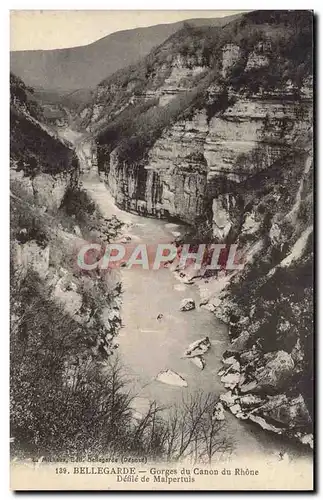 Cartes postales Bellegarde Gorges du Canon du Rhone Defile de Malpertuis