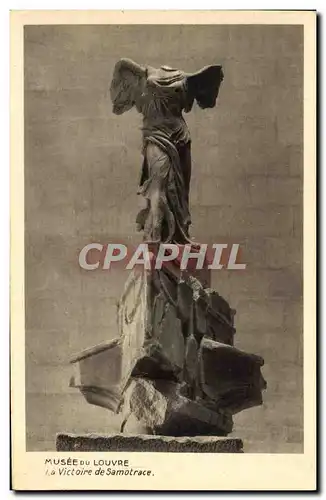 Ansichtskarte AK Musee du Louvre La Victoire de Samothrace avec timbre victoire de Samothrace