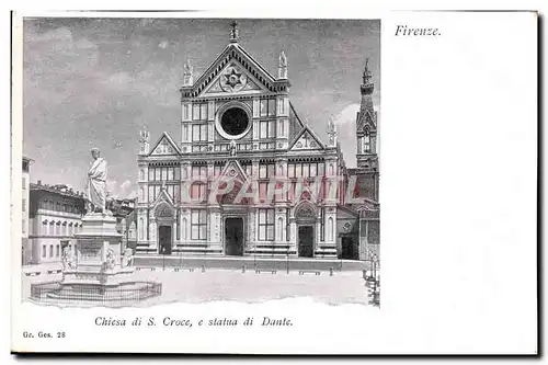 Ansichtskarte AK Firenze Chiesa di s Croce e Statua di Dante