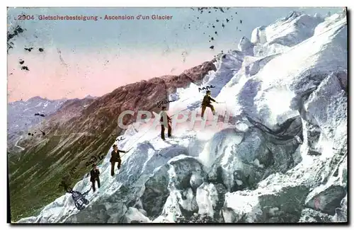 Cartes postales Gletscherbesteigung Ascension d&#39u Glacier Alpinisme