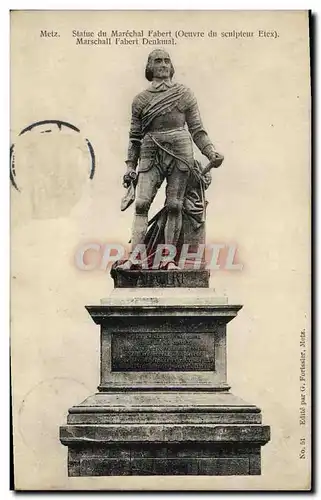 Cartes postales Metz Statue du Marechal Fabert