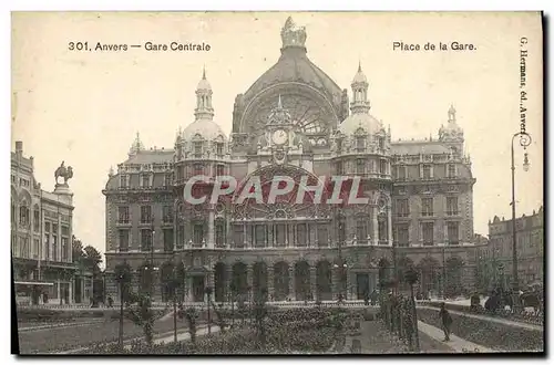 Cartes postales Anvers Gare Centrale Place de la Gare