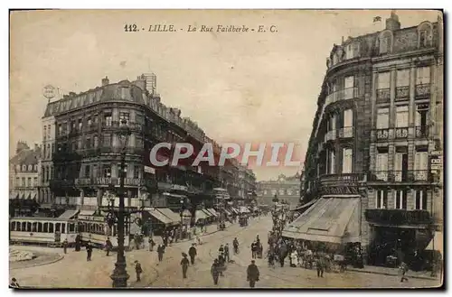 Cartes postales Lille La Rue Faidherbe Tramway