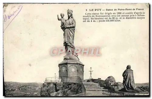 Cartes postales Le Puy Statue de Notre Dame de France