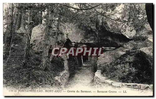 Ansichtskarte AK Fontainebleau Mont Aigu Grotte du Serment