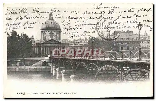 Cartes postales Paris L&#39Institut Et Le Pont Des Arts