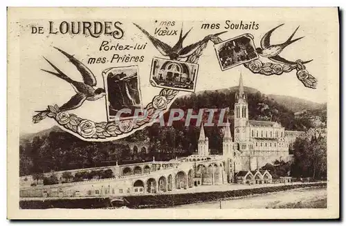 Cartes postales De Lourdes Portez lui mes Prieres Hirondelles