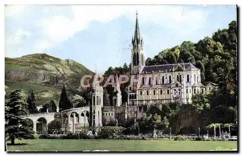 Moderne Karte Lourdes La Basilique et le Pic du Jer