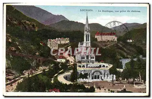 Cartes postales Lourdes La Basilique Vue Prise du Chateau