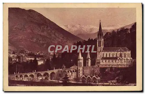 Ansichtskarte AK Lourdes La Basilique et le Pic du Jer