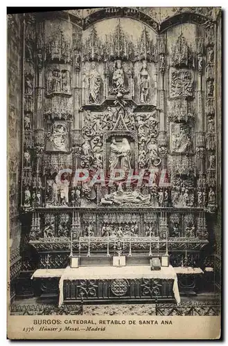 Ansichtskarte AK Burgos Cathedral Retablo Se Santa Ana