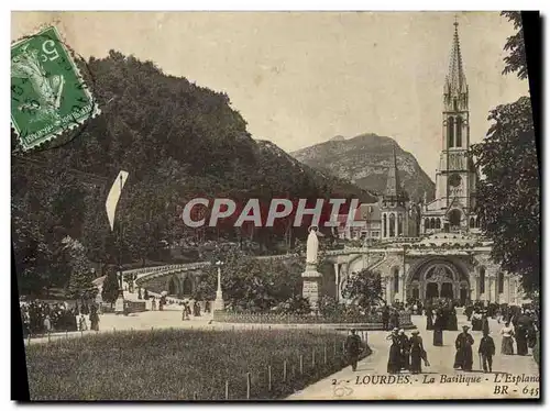 Cartes postales Lourdes La Basilique L&#39esplanade