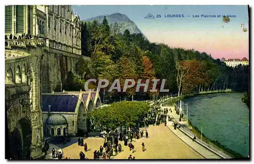 Cartes postales Lourdes Les piscines et le Gave