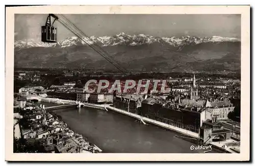 Cartes postales Grenoble Vue Generale et les Alpes Teleferique