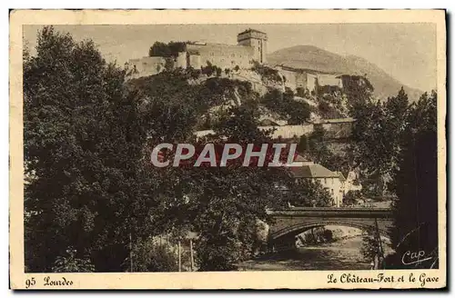 Cartes postales Lourdes Le chateau fort et le Gave