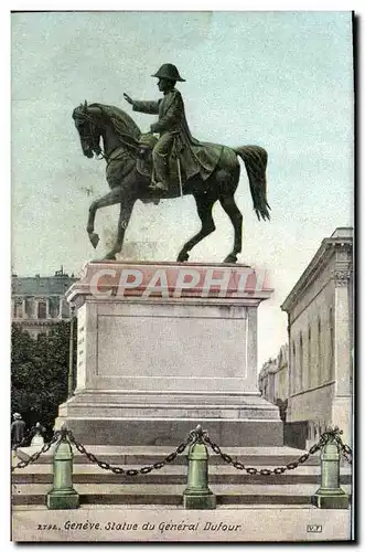 Cartes postales Geneve Statue du Generai Dufour