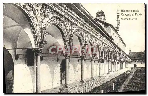 Cartes postales Monumentale Certosa di Pavia Grande Chiostro