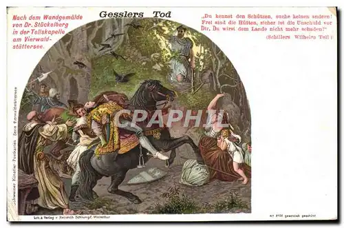 Cartes postales Tellskapelle am Vierwaldstattersee Gesslers Tod