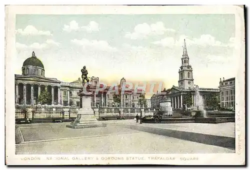 Ansichtskarte AK London National Gallery Gordons Statue Trafalgar Square