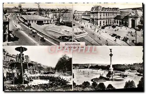 Moderne Karte Souvenir De Bordeaux Terrasse des Quinconces La gare de St Jean Allees de Tourny Place des Quinc