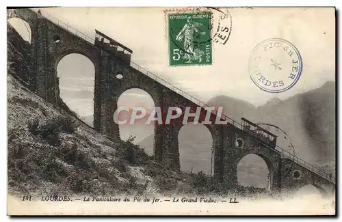 Ansichtskarte AK Lourdes Le Funiculaire Du Pic Du Jer Le grand viaduc