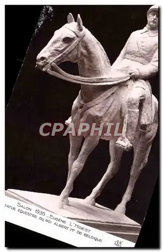 Cartes postales Salon 1936 Eugene L&#39Hoest Tatue Equestre Du Roi Albert 1er De Belgique