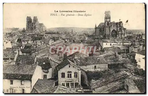 Cartes postales Toul Vue Generale Deux Eglises