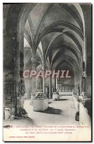 Cartes postales Toulouse Le Musee Galerie De La Sculpture Du Moyen Age Chapelle ND de Pitie Sacristie Salle capi